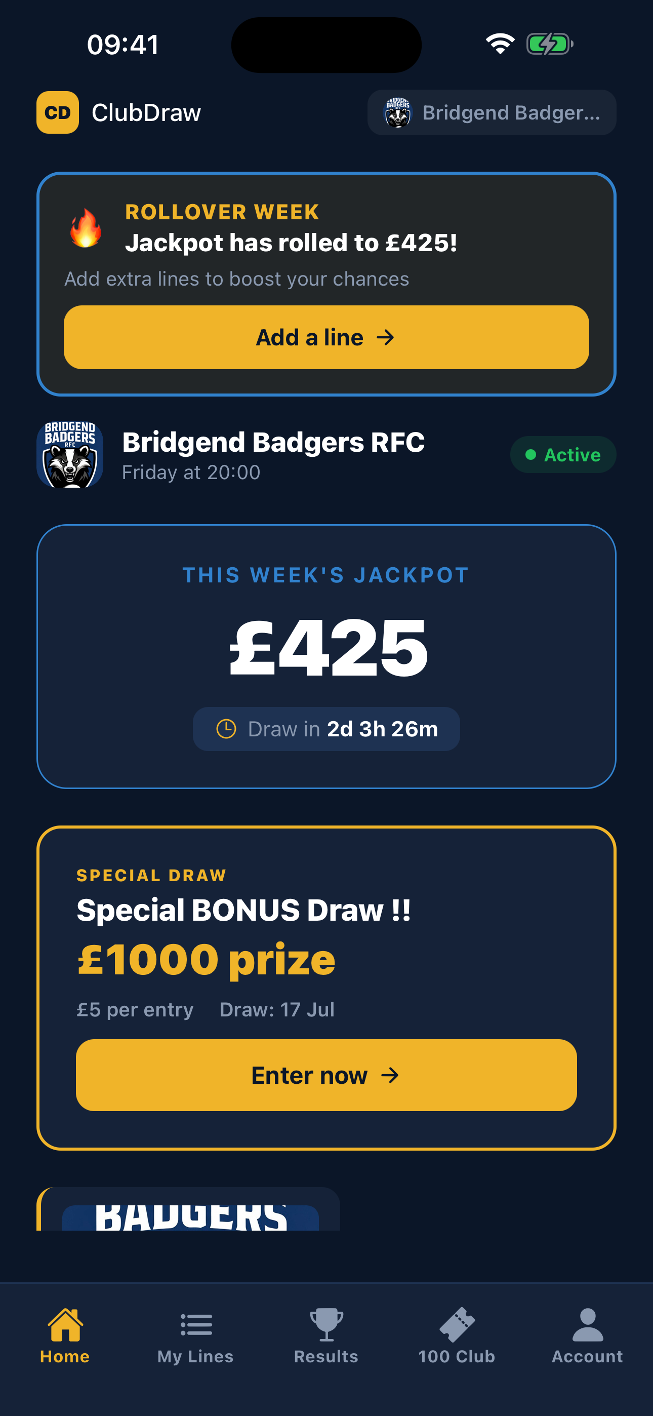 ClubDraw member app