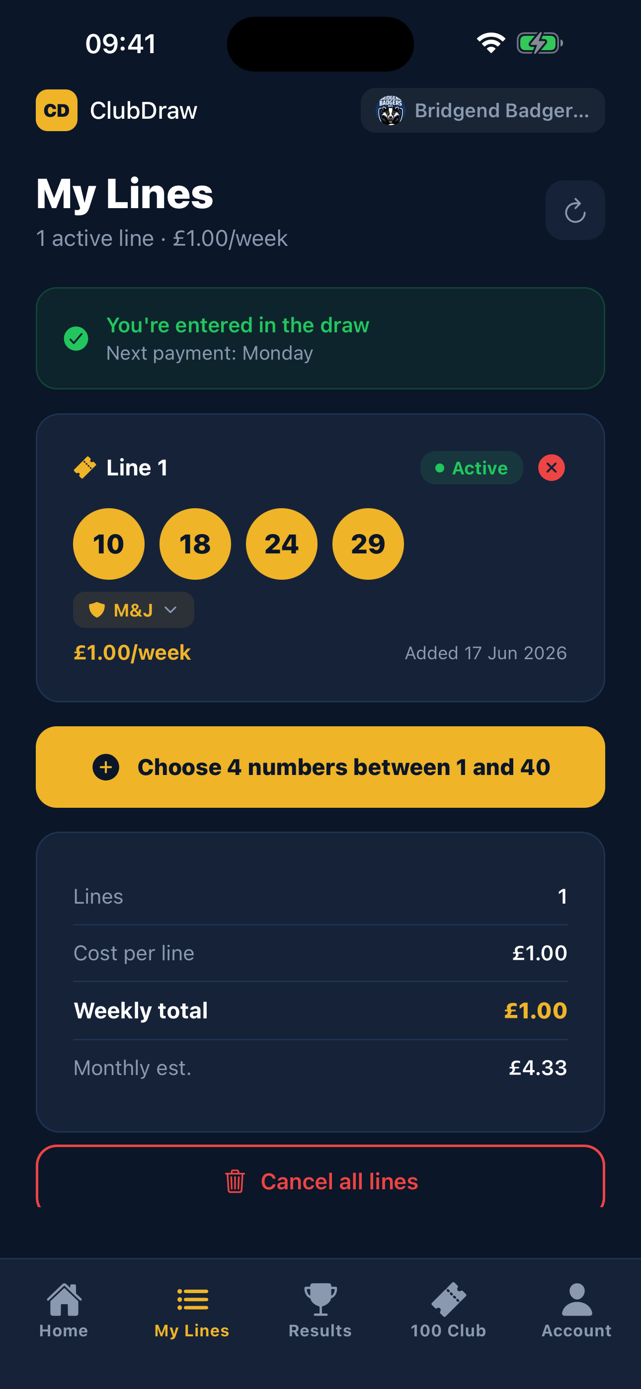 My lotto lines