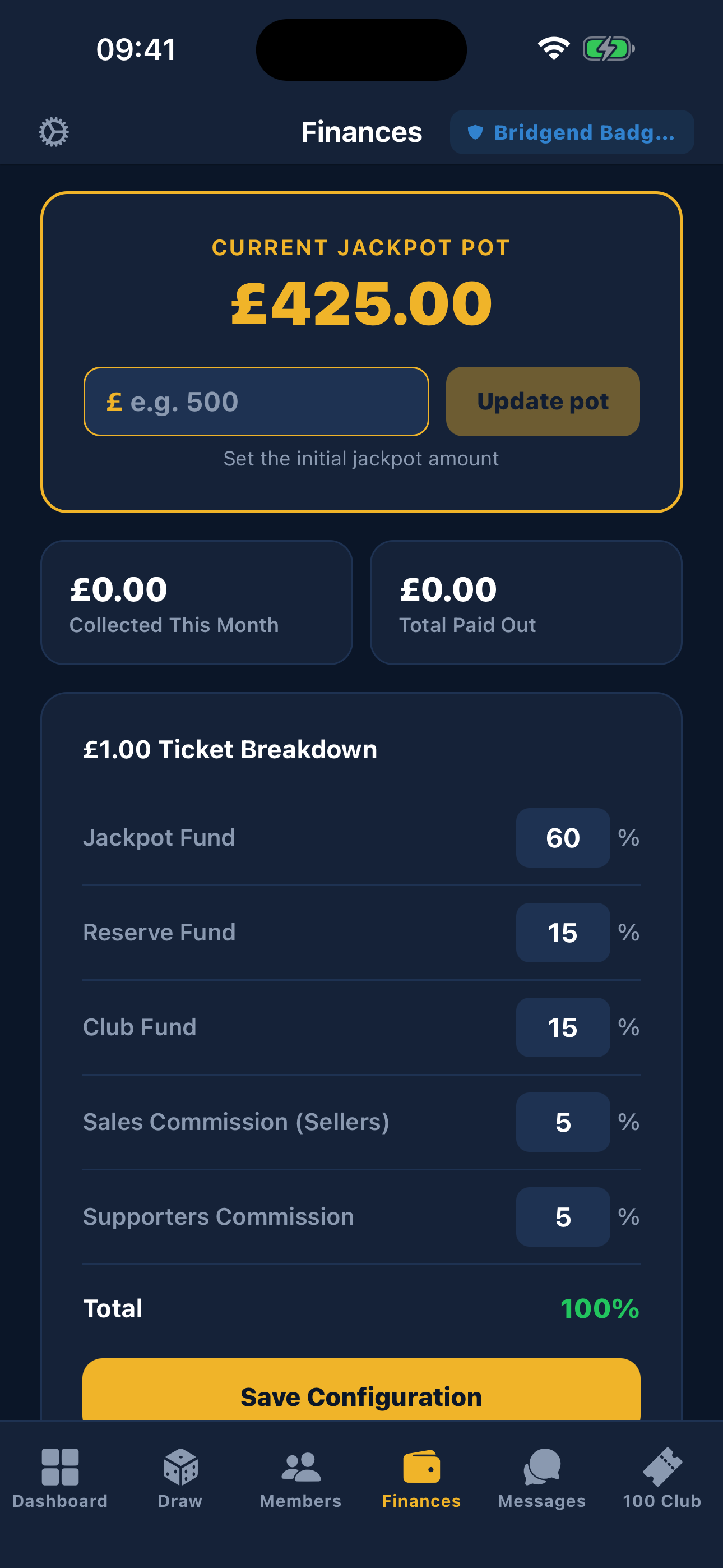 Admin finances